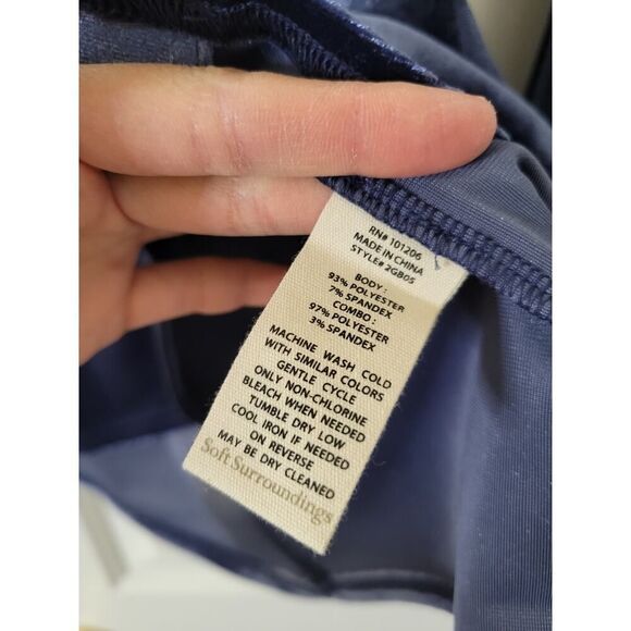 Soft Surroundings Enchanted Velvet Shirt in Navy NWT - Picture 9 of 9